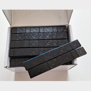 Afballanceringsklods for aluflg FE sort 100 strimler a 4x(5+10)gr