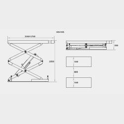 Sakselift 3,5T fuld lftehjde, under gulv