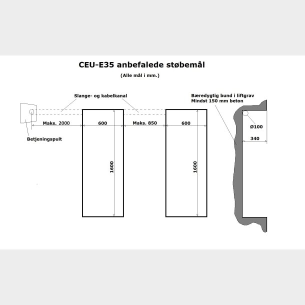 Sakselift 3,5T fuld lftehjde, under gulv