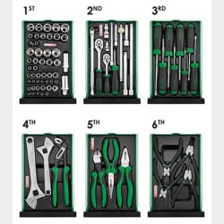 Vrktjskiste 186 pc 9 skuffer