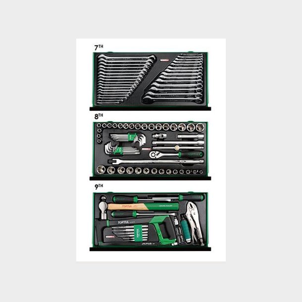 Vrktjskiste 186 pc 9 skuffer