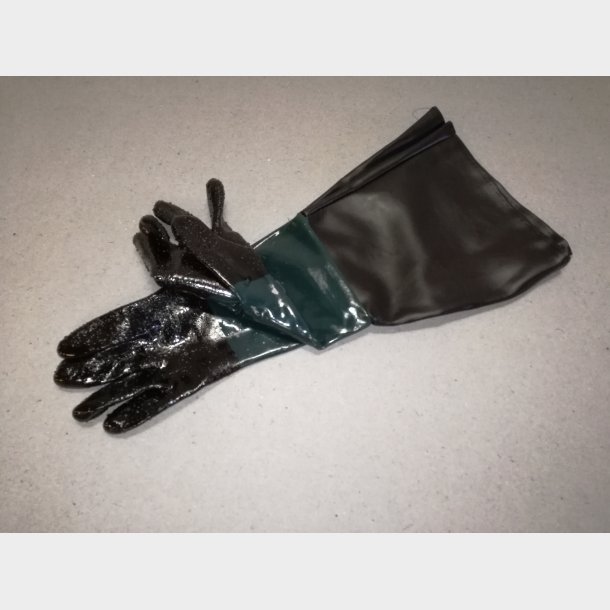 Gummihandsker til sandbl�se kabinet