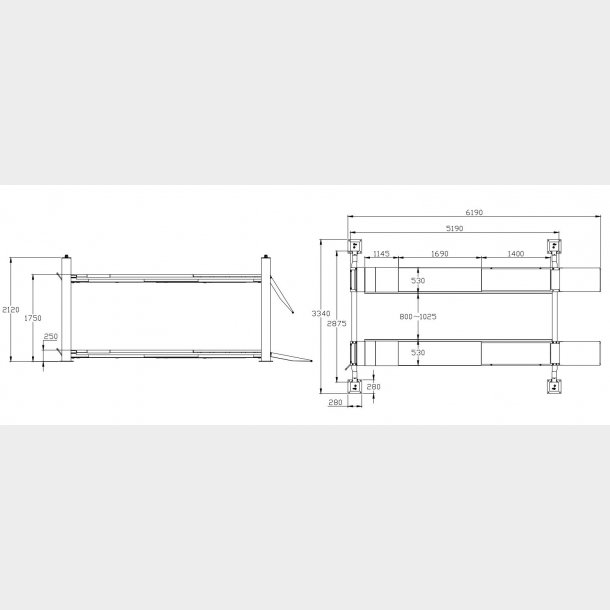 4-sjlet lift 5500 kg m.pneumatisk donkraft